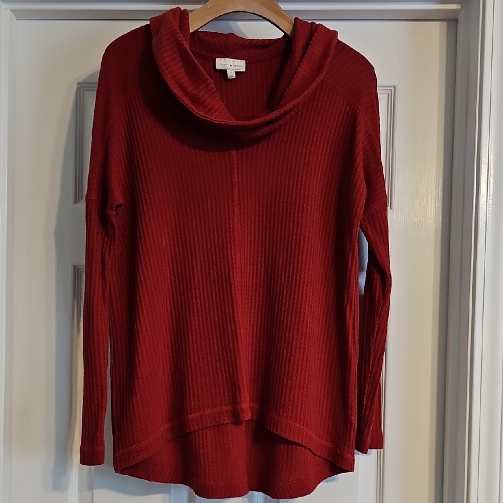 Lucky Brand Deep Red Cowl Neck Sweater